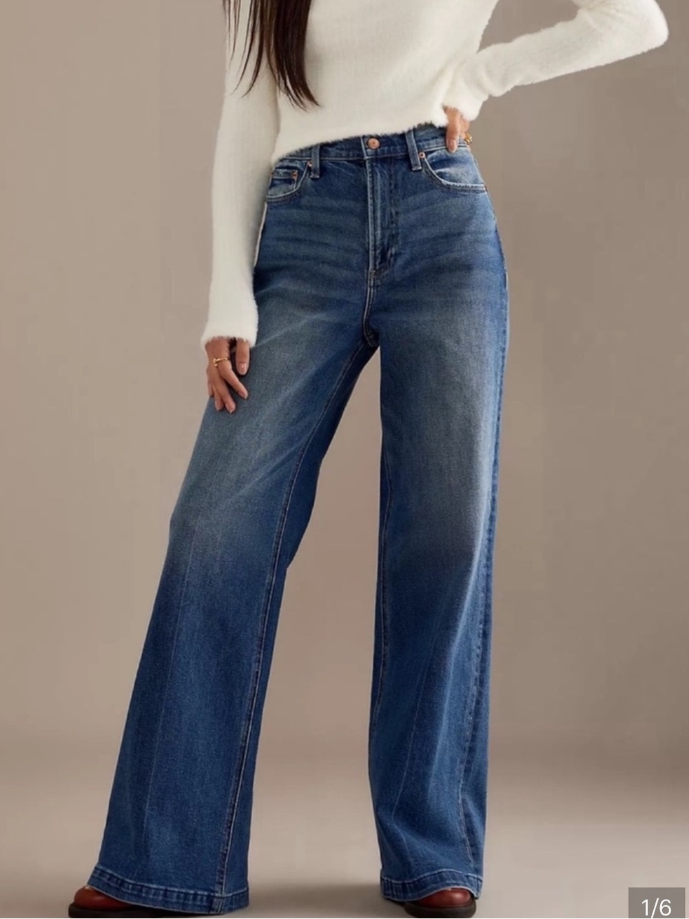 Pistola Lana Dark Blue Wide Leg Flare Jeans